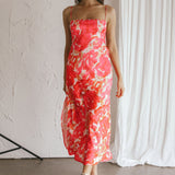 Dolce Life Low Back Midi Dress Floral Pink