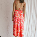 Dolce Life Low Back Midi Dress Floral Pink