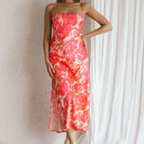 Dolce Life Low Back Midi Dress Floral Pink