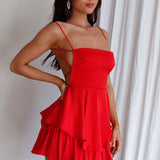 Dolce Life Low Back Romper Red