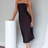 Dolce Life Low Back Midi Dress Black
