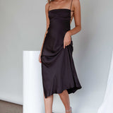 Dolce Life Low Back Midi Dress Black
