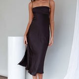Dolce Life Low Back Midi Dress Black
