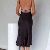 Dolce Life Low Back Midi Dress Black