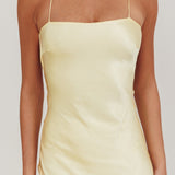 Dolce Life Backless Satin Maxi Dress Butter