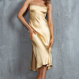 Dolce Life Low Back Midi Dress Lemon