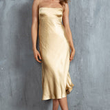 Dolce Life Low Back Midi Dress Lemon