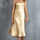 Dolce Life Low Back Midi Dress Lemon