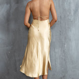 Dolce Life Low Back Midi Dress Lemon