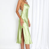 Dolce Life Low Back Midi Dress Lime