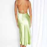 Dolce Life Low Back Midi Dress Lime