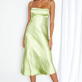 Dolce Life Low Back Midi Dress Lime