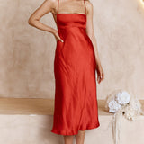 Dolce Life Low Back Midi Dress Red