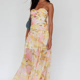 Stars Are Blind Tied Back Midi Dress Floral Pink
