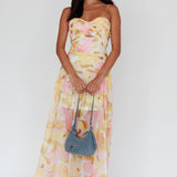 Stars Are Blind Tied Back Midi Dress Floral Pink