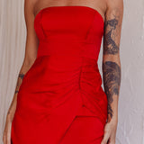 Siobhan Strapless Mini Dress Red