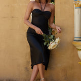 Kindred Spirit Strapless Gathered Bust Midi Dress Black