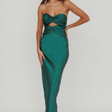 Good Impression Double Twist Midi Dress Forest Green
