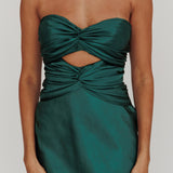 Good Impression Double Twist Midi Dress Forest Green