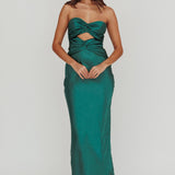 Good Impression Double Twist Midi Dress Forest Green