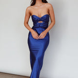 Good Impression Double Twist Midi Dress Navy