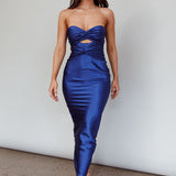 Good Impression Double Twist Midi Dress Navy