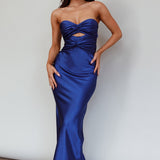 Good Impression Double Twist Midi Dress Navy