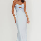 Good Impression Double Twist Maxi Dress Steel Blue