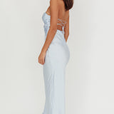 Good Impression Double Twist Maxi Dress Steel Blue