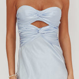 Good Impression Double Twist Maxi Dress Steel Blue