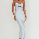 Good Impression Double Twist Maxi Dress Steel Blue