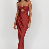Good Impression Double Twist Maxi Dress Terracotta