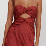 Good Impression Double Twist Maxi Dress Terracotta