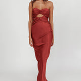 Good Impression Double Twist Maxi Dress Terracotta