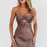 Good Impression Double Twist Mini Dress Charcoal