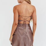 Good Impression Double Twist Mini Dress Charcoal