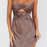 Good Impression Double Twist Mini Dress Charcoal