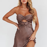 Good Impression Double Twist Mini Dress Charcoal