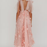 Chantilly Tied Shoulder Maxi Dress Blush