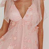 Chantilly Tied Shoulder Maxi Dress Blush