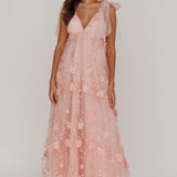 Chantilly Tied Shoulder Maxi Dress Blush