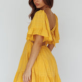 Sigourney Shirred Bust Dress Yellow