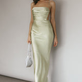 Heaven On Earth Lace-Up Back Maxi Dress Kiwi