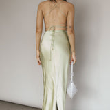 Heaven On Earth Lace-Up Back Maxi Dress Kiwi