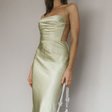Heaven On Earth Lace-Up Back Maxi Dress Kiwi