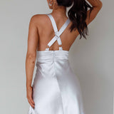 Mad About You Criss-Cross Back Mini Dress Silver