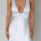 Mad About You Criss-Cross Back Mini Dress Silver