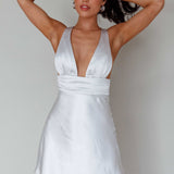 Mad About You Criss-Cross Back Mini Dress Silver