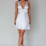 Mad About You Criss-Cross Back Mini Dress Silver