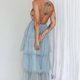 Auguste Tiered Frill Midi Dress Sage Green